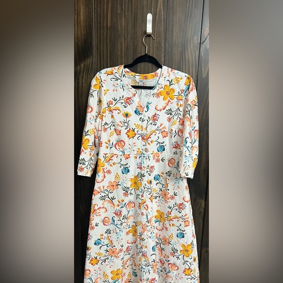 Floral Peasant Shirt Dress Size M - Picture 6 of 10